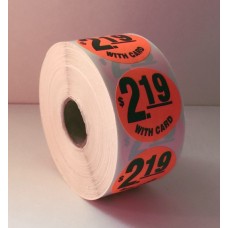 $2.19 w/card - 1.5" Red Label Roll